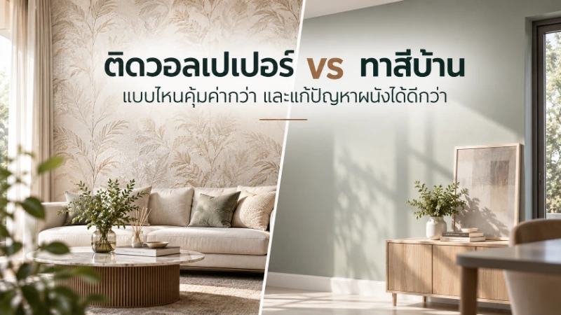 ติดวอลเปเปอร์ vs ทาสีบ้าน แบบไหนคุ้มค่ากว่า และแก้ปัญหาผนังได้ดีกว่า